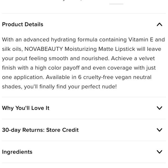 Fashion Nova NOVABEAUTY Perfect Pout Moisturizing Matte Color Pleasure Lipstick - Picture 8 of 9